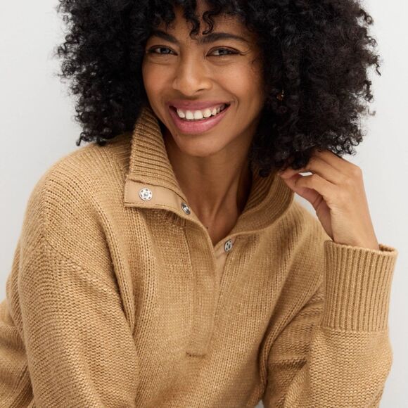 Sonoma Tan Cowl Neck Sweater - Picture 9 of 16